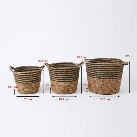 Straw Basket Set 3 Pcs